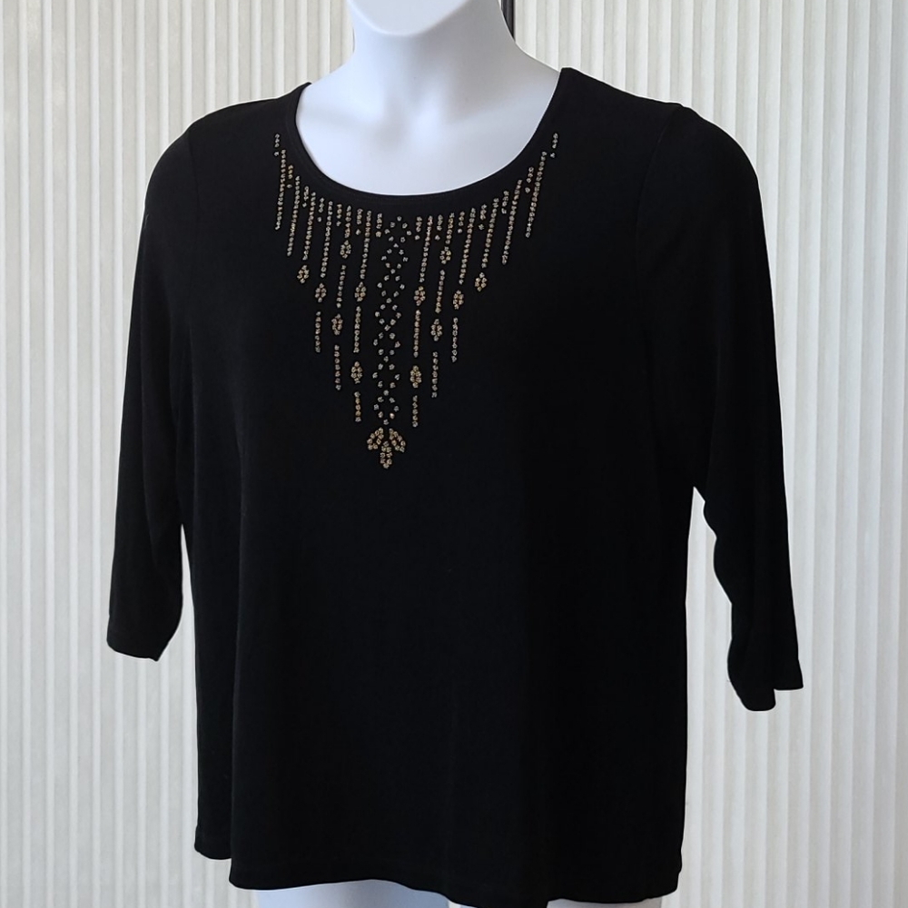 Citiknit Scoop Neck 3/4 Sleeve Shirt